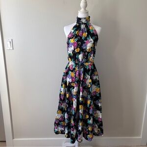Vintage Algro-Ettes Floral Halter Fit and Flare Dress Midi Womens Size 9 Canada